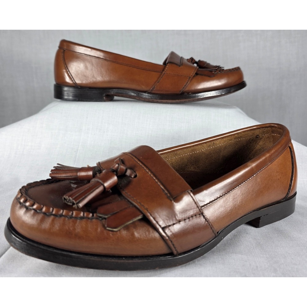 Cole Haan Men's 7 Brown Leather Tassel Kiltie Loafers Made in USA - Picture 2 of 11